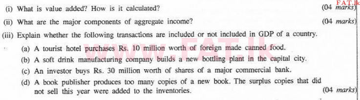 දේශීය විෂය නිර්දේශය : උසස් පෙළ (A/L) ආර්ථික විද්‍යාව - 2016 අගෝස්තු - ප්‍රශ්න පත්‍රය II (English මාධ්‍යය) 5 1