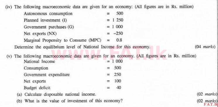 National Syllabus : Advanced Level (A/L) Economics - 2016 August - Paper II (English Medium) 5 2