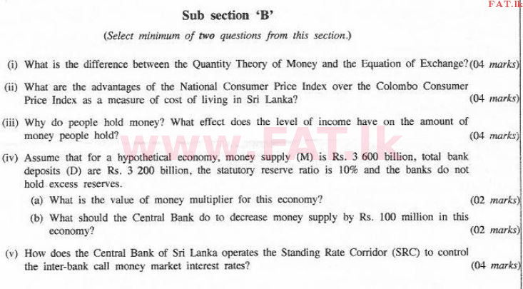 දේශීය විෂය නිර්දේශය : උසස් පෙළ (A/L) ආර්ථික විද්‍යාව - 2016 අගෝස්තු - ප්‍රශ්න පත්‍රය II (English මාධ්‍යය) 6 1