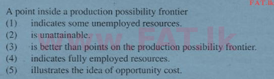 உள்ளூர் பாடத்திட்டம் : உயர்தரம் (உ/த) பொருளியல் - 2011 ஆகஸ்ட் - தாள்கள் I (English மொழிமூலம்) 1 1