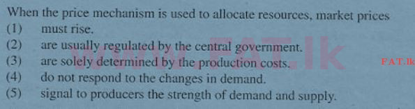 உள்ளூர் பாடத்திட்டம் : உயர்தரம் (உ/த) பொருளியல் - 2011 ஆகஸ்ட் - தாள்கள் I (English மொழிமூலம்) 8 1