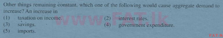 உள்ளூர் பாடத்திட்டம் : உயர்தரம் (உ/த) பொருளியல் - 2011 ஆகஸ்ட் - தாள்கள் I (English மொழிமூலம்) 28 1