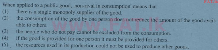 உள்ளூர் பாடத்திட்டம் : உயர்தரம் (உ/த) பொருளியல் - 2011 ஆகஸ்ட் - தாள்கள் I (English மொழிமூலம்) 37 1