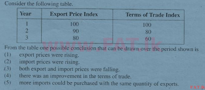 உள்ளூர் பாடத்திட்டம் : உயர்தரம் (உ/த) பொருளியல் - 2011 ஆகஸ்ட் - தாள்கள் I (English மொழிமூலம்) 40 1