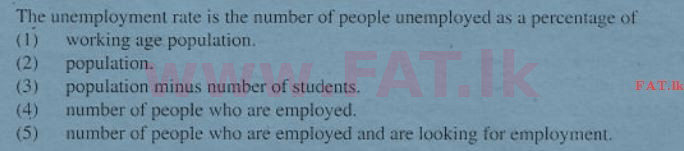National Syllabus : Advanced Level (A/L) Economics - 2011 August - Paper I (English Medium) 47 1