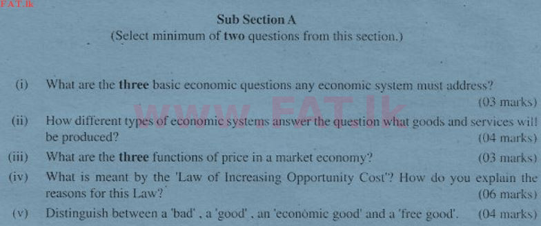 National Syllabus : Advanced Level (A/L) Economics - 2011 August - Paper II (English Medium) 1 1