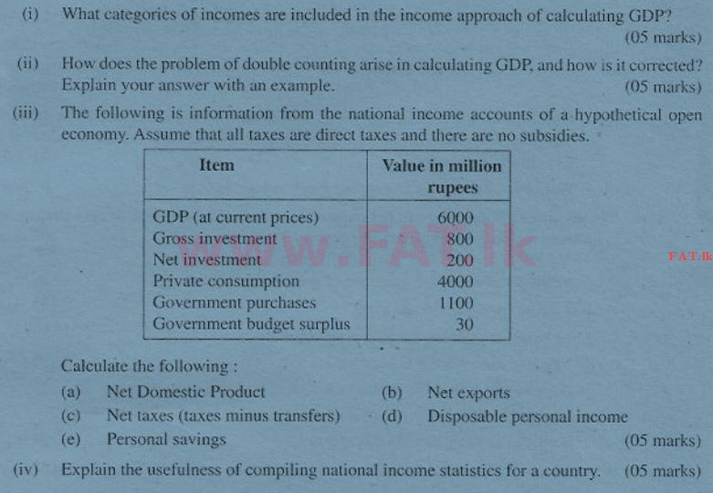 உள்ளூர் பாடத்திட்டம் : உயர்தரம் (உ/த) பொருளியல் - 2011 ஆகஸ்ட் - தாள்கள் II (English மொழிமூலம்) 4 1