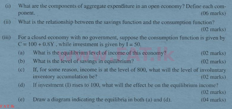 உள்ளூர் பாடத்திட்டம் : உயர்தரம் (உ/த) பொருளியல் - 2011 ஆகஸ்ட் - தாள்கள் II (English மொழிமூலம்) 5 1
