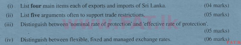 உள்ளூர் பாடத்திட்டம் : உயர்தரம் (உ/த) பொருளியல் - 2011 ஆகஸ்ட் - தாள்கள் II (English மொழிமூலம்) 8 1