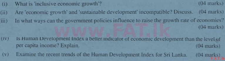 National Syllabus : Advanced Level (A/L) Economics - 2011 August - Paper II (English Medium) 9 1