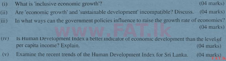 உள்ளூர் பாடத்திட்டம் : உயர்தரம் (உ/த) பொருளியல் - 2011 ஆகஸ்ட் - தாள்கள் II (English மொழிமூலம்) 9 1