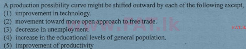 National Syllabus : Advanced Level (A/L) Economics - 2012 August - Paper I (English Medium) 2 1