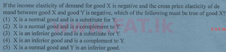 දේශීය විෂය නිර්දේශය : උසස් පෙළ (A/L) ආර්ථික විද්‍යාව - 2012 අගෝස්තු - ප්‍රශ්න පත්‍රය I (English මාධ්‍යය) 11 1