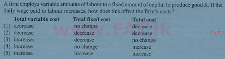 දේශීය විෂය නිර්දේශය : උසස් පෙළ (A/L) ආර්ථික විද්‍යාව - 2012 අගෝස්තු - ප්‍රශ්න පත්‍රය I (English මාධ්‍යය) 15 1