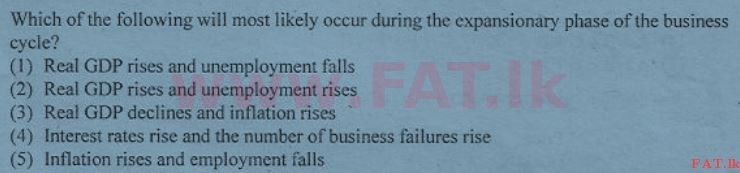 දේශීය විෂය නිර්දේශය : උසස් පෙළ (A/L) ආර්ථික විද්‍යාව - 2012 අගෝස්තු - ප්‍රශ්න පත්‍රය I (English මාධ්‍යය) 19 1