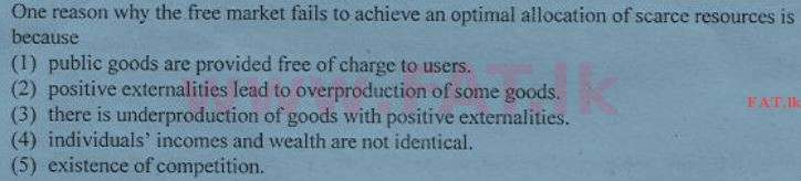 உள்ளூர் பாடத்திட்டம் : உயர்தரம் (உ/த) பொருளியல் - 2012 ஆகஸ்ட் - தாள்கள் I (English மொழிமூலம்) 33 1