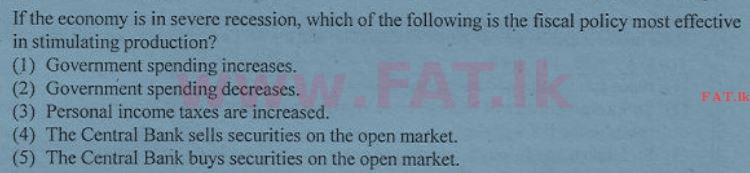 දේශීය විෂය නිර්දේශය : උසස් පෙළ (A/L) ආර්ථික විද්‍යාව - 2012 අගෝස්තු - ප්‍රශ්න පත්‍රය I (English මාධ්‍යය) 35 1