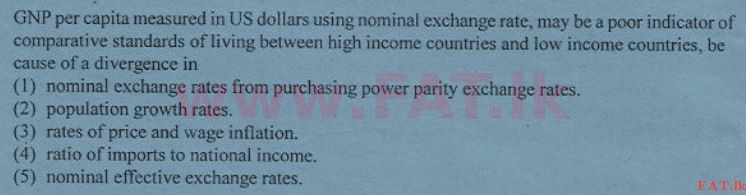 National Syllabus : Advanced Level (A/L) Economics - 2012 August - Paper I (English Medium) 43 1
