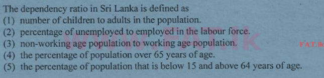 දේශීය විෂය නිර්දේශය : උසස් පෙළ (A/L) ආර්ථික විද්‍යාව - 2012 අගෝස්තු - ප්‍රශ්න පත්‍රය I (English මාධ්‍යය) 47 1