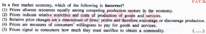 දේශීය විෂය නිර්දේශය : උසස් පෙළ (A/L) ආර්ථික විද්‍යාව - 2016 අගෝස්තු - ප්‍රශ්න පත්‍රය I (English මාධ්‍යය) 3 1