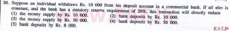 දේශීය විෂය නිර්දේශය : උසස් පෙළ (A/L) ආර්ථික විද්‍යාව - 2016 අගෝස්තු - ප්‍රශ්න පත්‍රය I (English මාධ්‍යය) 30 1