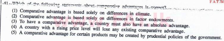 දේශීය විෂය නිර්දේශය : උසස් පෙළ (A/L) ආර්ථික විද්‍යාව - 2016 අගෝස්තු - ප්‍රශ්න පත්‍රය I (English මාධ්‍යය) 41 1