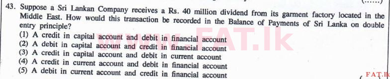 දේශීය විෂය නිර්දේශය : උසස් පෙළ (A/L) ආර්ථික විද්‍යාව - 2016 අගෝස්තු - ප්‍රශ්න පත්‍රය I (English මාධ්‍යය) 43 1