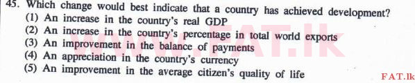 දේශීය විෂය නිර්දේශය : උසස් පෙළ (A/L) ආර්ථික විද්‍යාව - 2016 අගෝස්තු - ප්‍රශ්න පත්‍රය I (English මාධ්‍යය) 45 1
