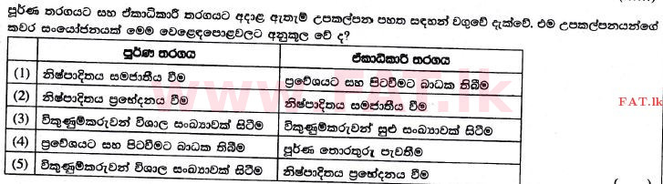 உள்ளூர் பாடத்திட்டம் : உயர்தரம் (உ/த) பொருளியல் - 2017 ஆகஸ்ட் - தாள்கள் I (සිංහල மொழிமூலம்) 19 1
