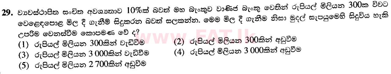 National Syllabus : Advanced Level (A/L) Economics - 2020 October - Paper I (New Syllabus) (සිංහල Medium) 29 1