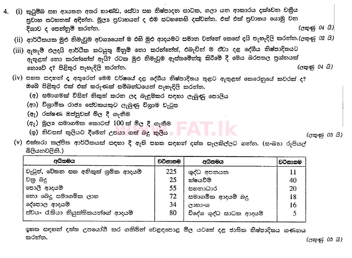 දේශීය විෂය නිර්දේශය : උසස් පෙළ (A/L) ආර්ථික විද්‍යාව - 2012 අගෝස්තු - ප්‍රශ්න පත්‍රය II (සිංහල මාධ්‍යය) 4 1