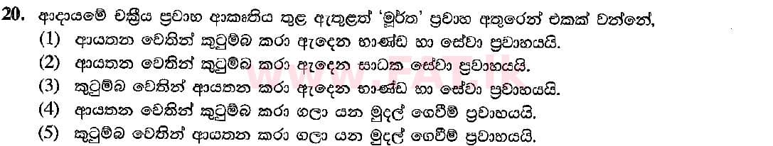 දේශීය විෂය නිර්දේශය : උසස් පෙළ (A/L) ආර්ථික විද්‍යාව - 2016 අගෝස්තු - ප්‍රශ්න පත්‍රය I (සිංහල මාධ්‍යය) 20 1