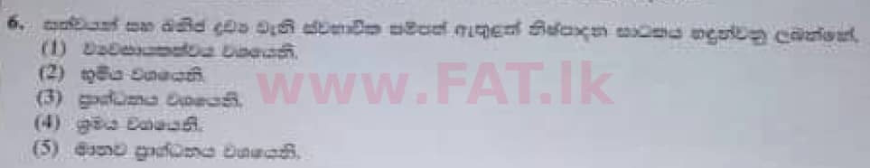 National Syllabus : Advanced Level (A/L) Economics - 2020 October - Paper I (Old Syllabus) (සිංහල Medium) 6 1