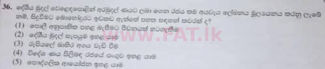 National Syllabus : Advanced Level (A/L) Economics - 2020 October - Paper I (Old Syllabus) (සිංහල Medium) 36 1