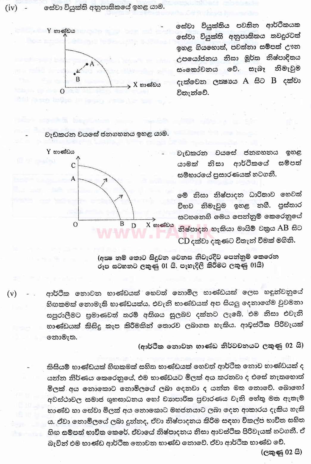 National Syllabus : Advanced Level (A/L) Economics - 2018 August - Paper II (සිංහල Medium) 1 6001