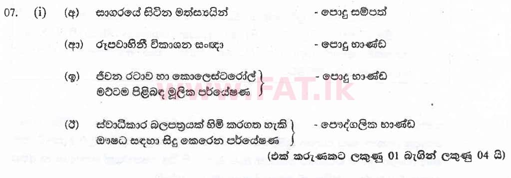 National Syllabus : Advanced Level (A/L) Economics - 2018 August - Paper II (සිංහල Medium) 7 6016