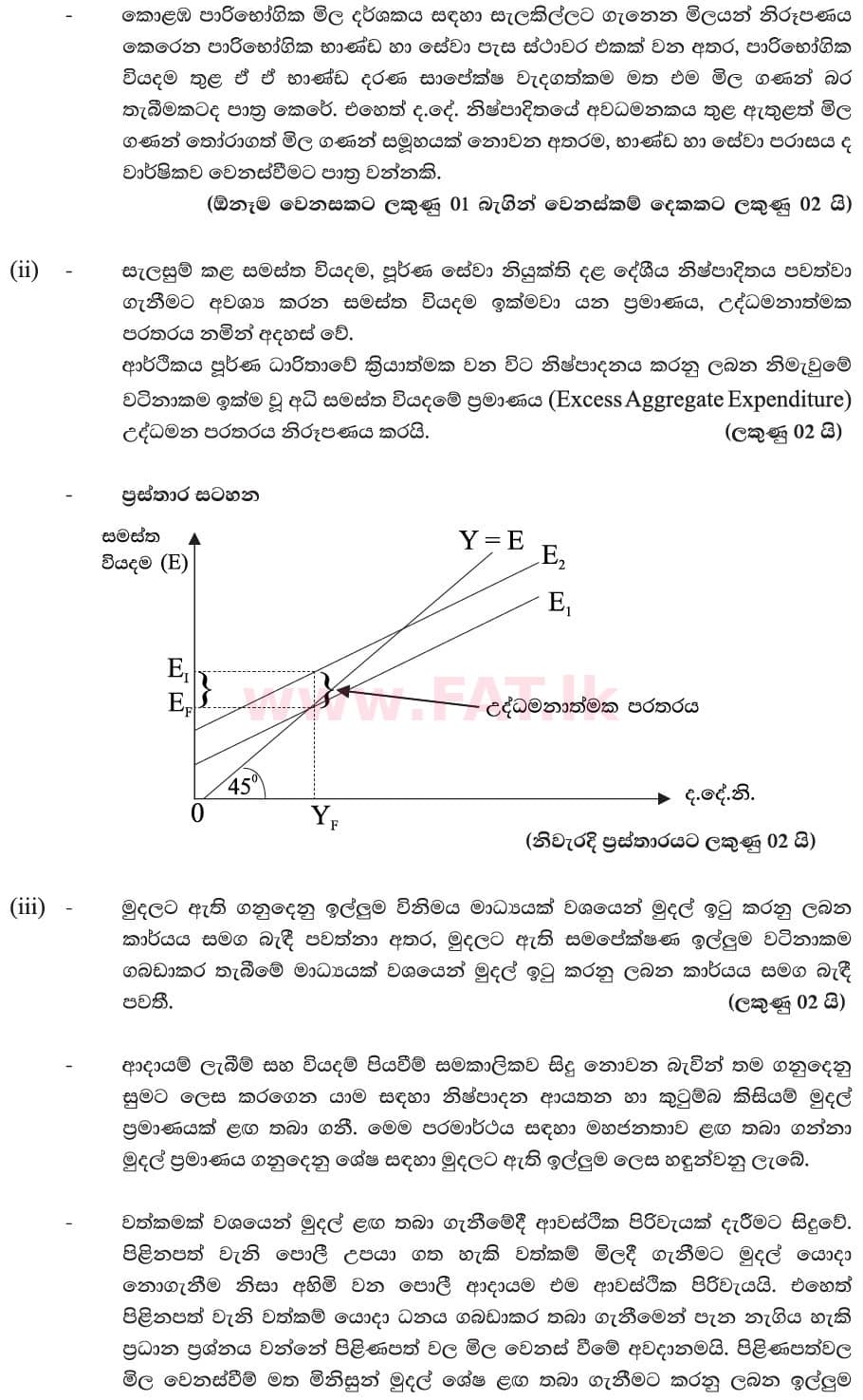 National Syllabus : Advanced Level (A/L) Economics - 2019 August - Paper II (New Syllabus) (සිංහල Medium) 6 6046