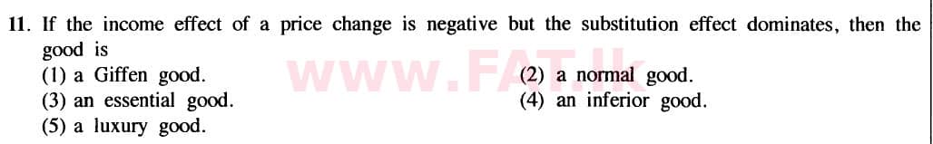 දේශීය විෂය නිර්දේශය : උසස් පෙළ (A/L) ආර්ථික විද්‍යාව - 2020 ඔක්තෝබර් - ප්‍රශ්න පත්‍රය I (නව විෂය නිර්දේශය) (English මාධ්‍යය) 11 1
