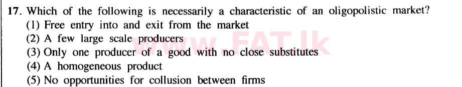 දේශීය විෂය නිර්දේශය : උසස් පෙළ (A/L) ආර්ථික විද්‍යාව - 2020 ඔක්තෝබර් - ප්‍රශ්න පත්‍රය I (නව විෂය නිර්දේශය) (English මාධ්‍යය) 17 1