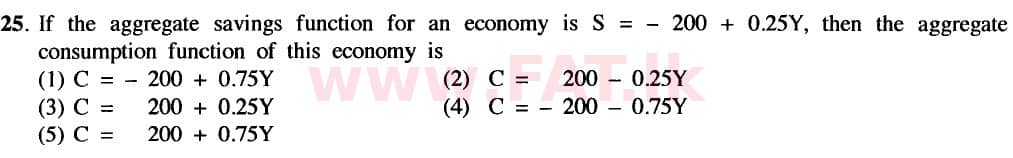 உள்ளூர் பாடத்திட்டம் : உயர்தரம் (உ/த) பொருளியல் - 2020 அக்டோபர் - தாள்கள் I (புதிய பாடத்திட்டம்) (English மொழிமூலம்) 25 1