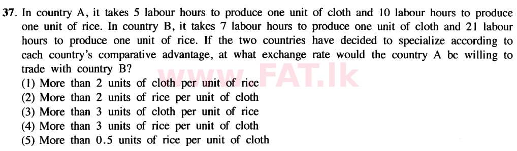 දේශීය විෂය නිර්දේශය : උසස් පෙළ (A/L) ආර්ථික විද්‍යාව - 2020 ඔක්තෝබර් - ප්‍රශ්න පත්‍රය I (නව විෂය නිර්දේශය) (English මාධ්‍යය) 37 1