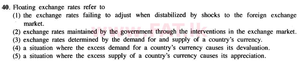 දේශීය විෂය නිර්දේශය : උසස් පෙළ (A/L) ආර්ථික විද්‍යාව - 2020 ඔක්තෝබර් - ප්‍රශ්න පත්‍රය I (නව විෂය නිර්දේශය) (English මාධ්‍යය) 40 1