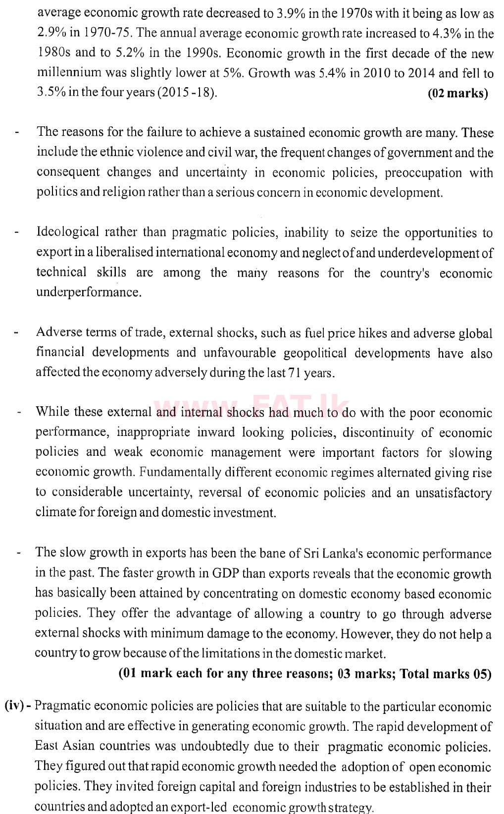 National Syllabus : Advanced Level (A/L) Economics - 2020 October - Paper II (New Syllabus) (English Medium) 10 6096