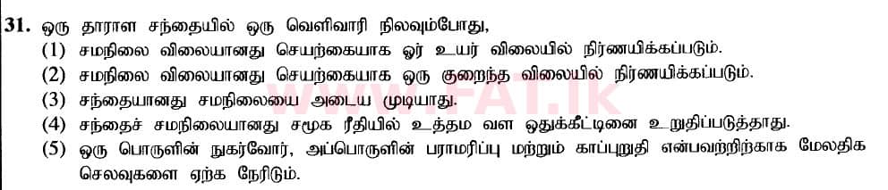 உள்ளூர் பாடத்திட்டம் : உயர்தரம் (உ/த) பொருளியல் - 2020 அக்டோபர் - தாள்கள் I (புதிய பாடத்திட்டம்) (தமிழ் மொழிமூலம்) 31 1