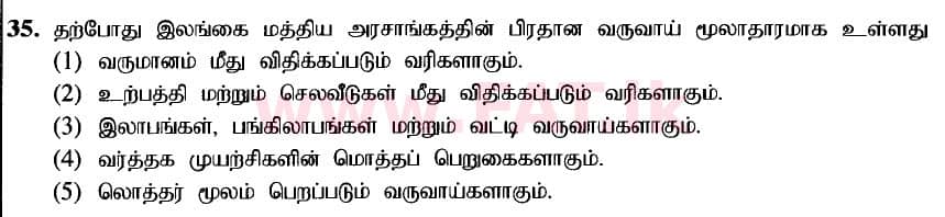 உள்ளூர் பாடத்திட்டம் : உயர்தரம் (உ/த) பொருளியல் - 2020 அக்டோபர் - தாள்கள் I (புதிய பாடத்திட்டம்) (தமிழ் மொழிமூலம்) 35 1