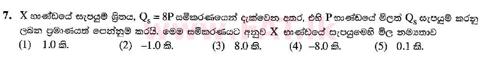 National Syllabus : Advanced Level (A/L) Economics - 2021 February - Paper I (සිංහල Medium) 7 1