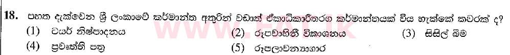 National Syllabus : Advanced Level (A/L) Economics - 2021 February - Paper I (සිංහල Medium) 18 1