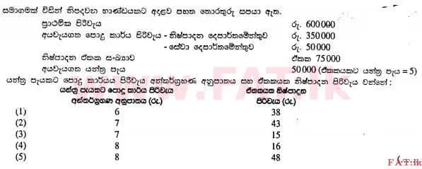 National Syllabus : Advanced Level (A/L) Accounting - 2013 August - Paper I A (සිංහල Medium) 27 1