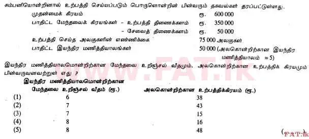 உள்ளூர் பாடத்திட்டம் : உயர்தரம் (உ/த) கணக்கியல் - 2013 ஆகஸ்ட் - தாள்கள் I A (தமிழ் மொழிமூலம்) 27 1