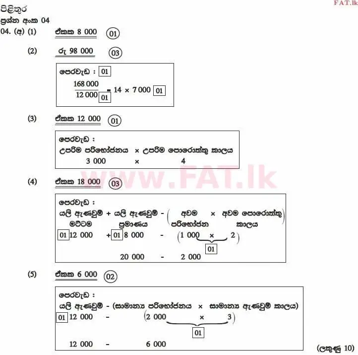 National Syllabus : Advanced Level (A/L) Accounting - 2015 August - Paper II (සිංහල Medium) 4 3867